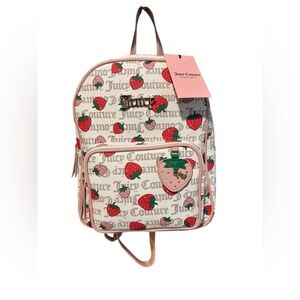 Juicy Couture White and Pink Strawberry Freshly Picked Backpack